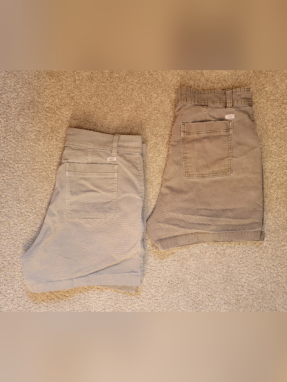 Eddie Bauer High-Rise Utility Chino Grey and Sage Shorts Size 12/14 - 2 Pairs